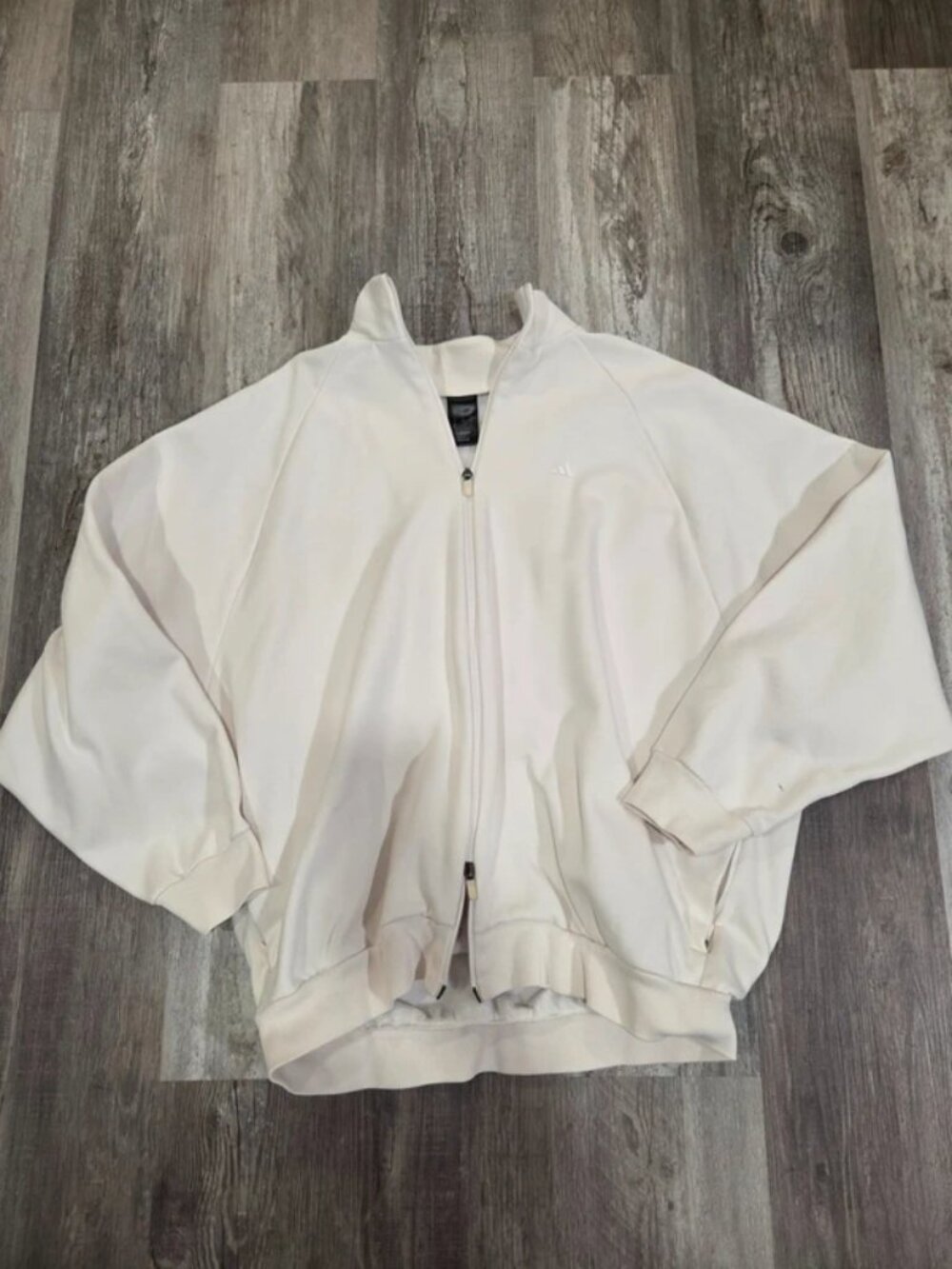 Adidas NWOT Men's Medium White Basketball Track Jacket Zip Long Sleeves